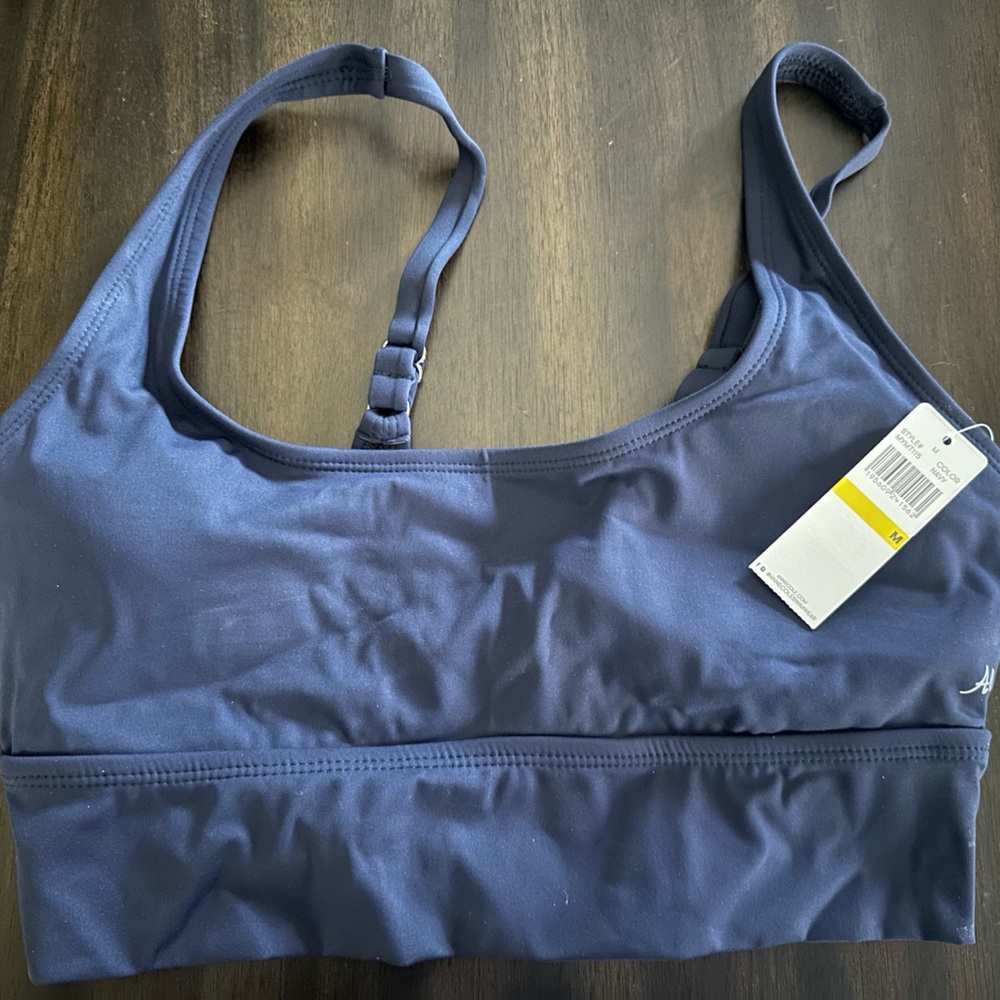 NWT blue scooped bra top